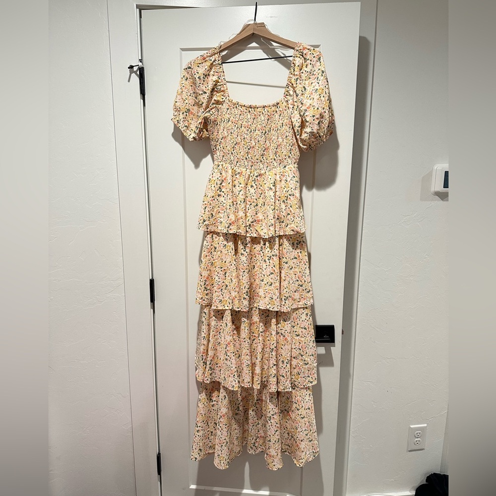 Tiered maxi floral dress